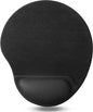 Ergonomic Mouse Pad with Wrist Support Gel Mousepad with Wrist Rest, Soft Black Computer Mouse Pad for Laptop, Pain Relief Mousepads with Non-Slip PU Base for Gaming, Home& Office, 9.9x8.8in, Round