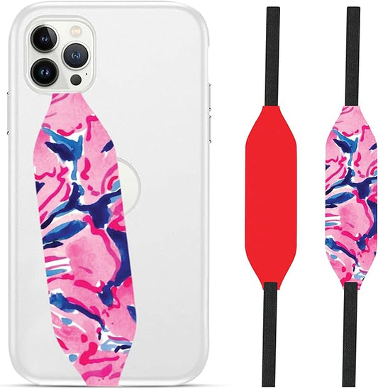 Switchbands Phone Grip Strap - Pack of 2 Reversible Finger Holder for Phone Back, Customizable Anti-Slip Design, Wireless Charging Compatible Detachable Holder for iPhone - Red & Red Tie dye