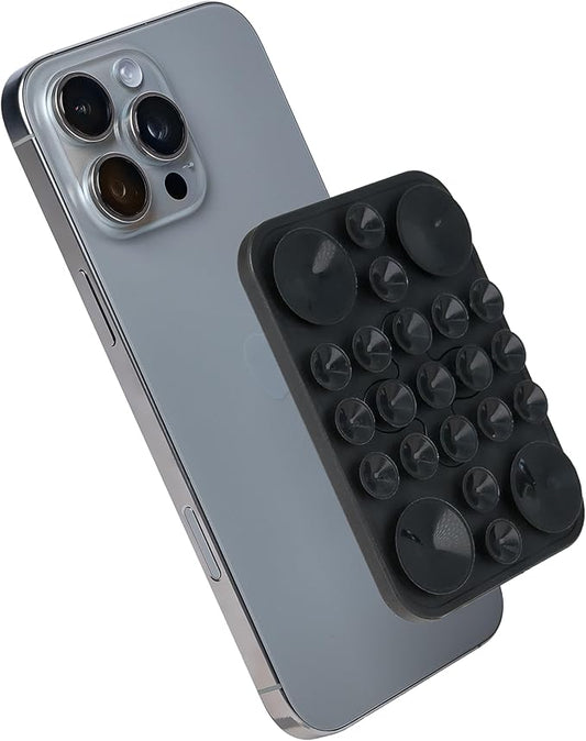 Plentri The Clingy Thingy Magnetic Phone Grip - Removable iPhone Suction Grip for Hands-Free FaceTime - Workouts, Influencers & Content Creator Essentials, Compatible with iPhone 12-17 (Black)