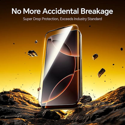 AOHI 9H+ Tempered Glass for iPhone 16 Pro Max Screen Protector Military Grade Shatterproof & Longest Durable Ultra-tough Glass Film with Flawless Fit Tray, 6.9-Inch HD Clear, Scratch Resistant