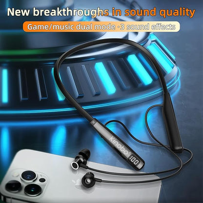 Neckband Bluetooth Headphones, 6.0 Bluetooth 100 Hours Playtime，IPX7 Sports Waterproof Earbuds with Microphone Noise Cancelling with HiFi Speakers Multiple Switchable Sound Modes
