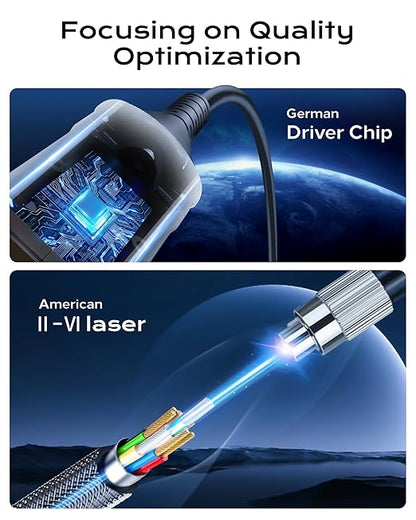 8K Fiber Optic HDMI Cable Long 50FT CL2 in Wall - 48Gbps High-Speed 8K 60Hz,4K120Hz,HDCP 2.2&2.3, HDR10 - HDMI Cord Compatible with HDTV,Monitor,Projector