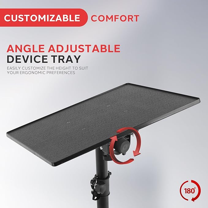 Pyle Universal Projector Stand – Adjustable Tripod for Laptop, DJ Gear, Projectors – Heavy-Duty, Portable – Height Adjustable 28" to 46" – Ideal for Stage, Studio, Office, Events