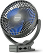 Koonie 10000mAh Rechargeable Portable 8-Inch Clip-on Fan, USB Car Fan 4 Speeds, Sturdy Clamp for Office Desk, Golf Cart, Stroller, Outdoor, Travel, Camping, Tent, Gym, Treadmill