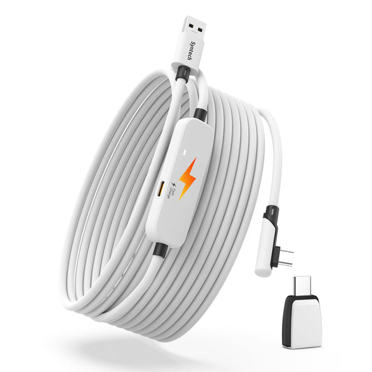 Syntech 20FT VR Link Cable with USB 3.0 to C Adapter for Meta Quest 3S/3/2