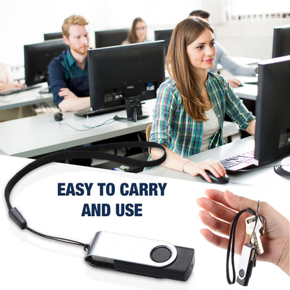 Aoriher 50 Pack USB 2.0 Flash Drives Bulk with Lanyards, Black, 128mb