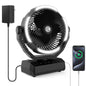 PANERGY Camping Fan with Light - 20000mAh Rechargeable Battery Fan with Charger, 70Hrs Cooling Time, 4 Speeds, 110° Auto Oscillation & 270° Pivot Design with Hook for Camping/Power Outage/Hurricane