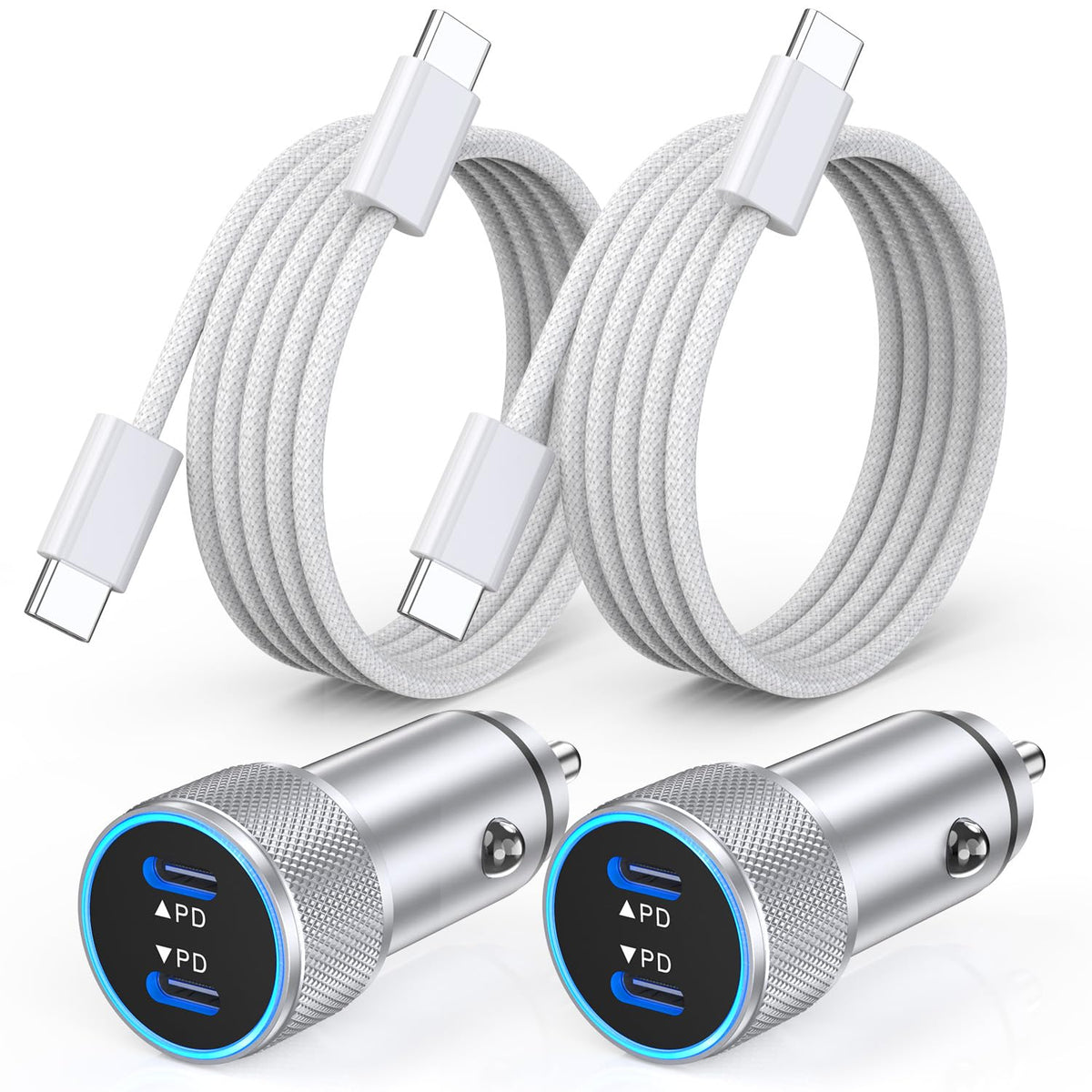 iPhone 17 Car Charger,USB C Fast Car Charger Adapter 2Pack Dual USB C Port