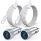 iPhone 17 Car Charger,USB C Fast Car Charger Adapter 2Pack Dual USB C Port