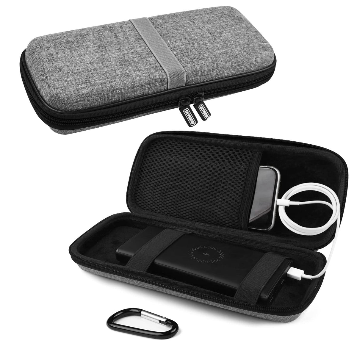 Hard Travel Case Fit for RAVPower 26800/20100/20000mAh, Anker Power Core 26800mAh/PowerCore +26800mAh, Dulla M50000 Power Bank 12000mAh, ROMOSS 30000mAh, Lab599 Tx500 Radio by SKYNEW (Large Black)