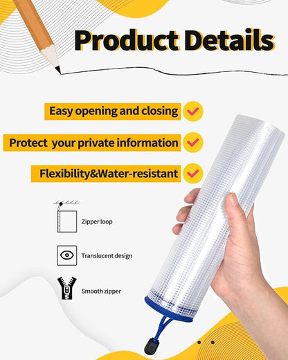 SUNEE Multisize Plastic Zipper Pouches (7 Colors, 35 Packs), Water-Resistant Zip Bag for School Office Supplies, Puzzles & Games Organizing Storage