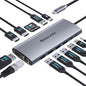 USB C Docking Station UBS C Hub for Laptop Dual Monitors 14 in 1 Multiport Dongle Dock with 2* HDMI +DP+USB C/A 100w PD+Ethernet+Data Transfer for MacBook/HP/Dell/Lenovo Thinkpad/iPad/Mac