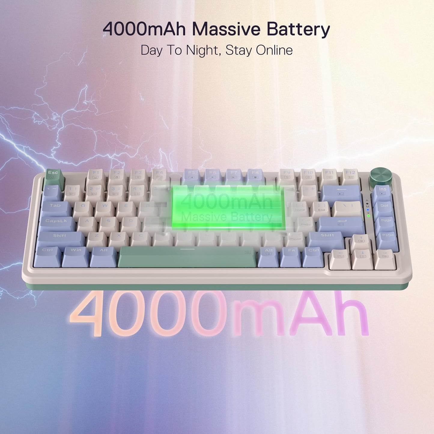 Redragon K673 PRO Wireless 81-Key RGB Gasket Gaming Keyboard, Scroll Knob
