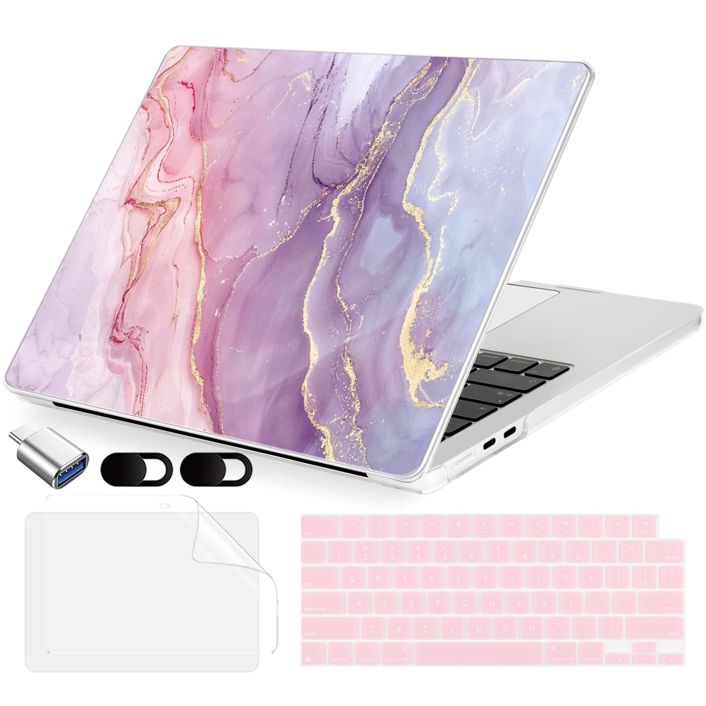 MecBevia Compatible with MacBook Air 13 inch Case M5 M4 M3 M2 2026-2022