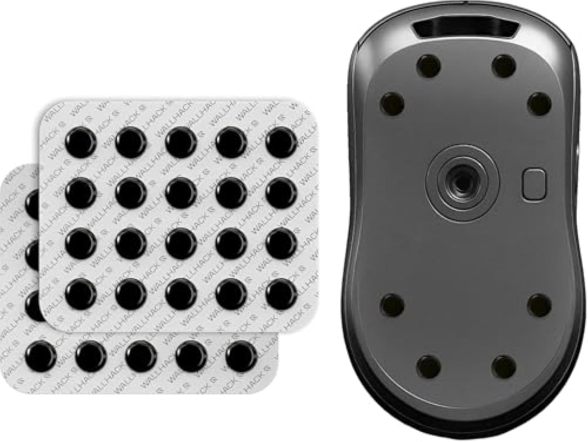 Wallhack PTFE Dot Mouse Skates | Premium Universal Skates for Gaming Mice | Ultra-Smooth Glide on Cloth & Glass Pads | Customize Speed & Control | Fast, Easy to Apply | Black 7mm x 7mm