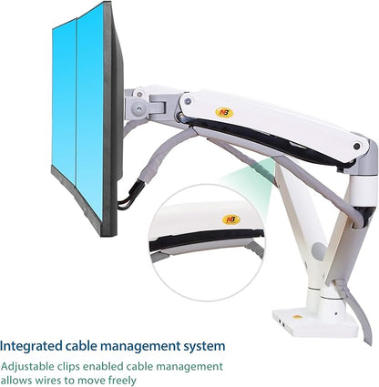 NB North Bayou Dual Monitor Desk Mount Stand Full Motion Swivel Computer Monitor Arm Fits 2 Screens up to 32'' with Load Capacity 6.6~26.4lbs for Each Monitor G75-W