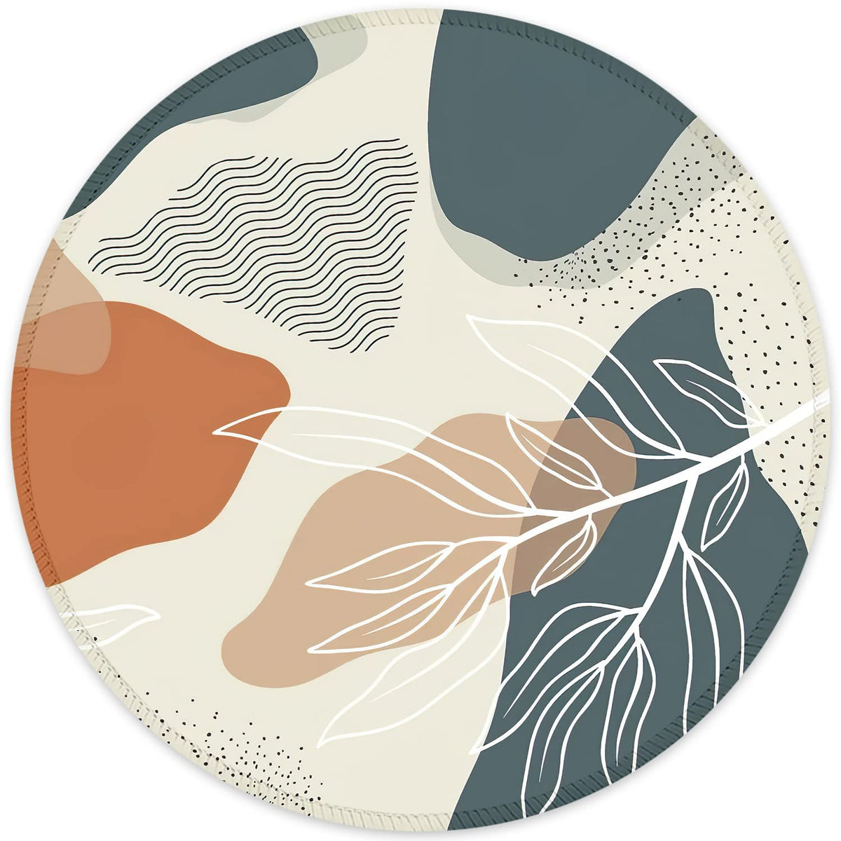 ITNRSIIET Round Mouse Pad with Stitched Edge Premium-Textured Waterproof Non-Slip Rubber Base Desktop Protection Mat Diameter 8.7 inches, Rose Gold Marbling