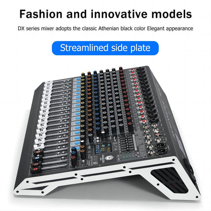 W IN-MIX DX16 Professional 16-Channel DJ Mixer with 99 DSP Effects, 7-Band EQ, 48V Phantom Power, Bluetooth & USB Recording for Live Performance, Studio, Podcast & Streaming