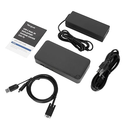 Targus Dual Monitor Universal USB-C DV4K DP Docking Station with 65W Power - Broad Compatibility with a Range of Hosts, Devices, Peripherals, Laptops, and Operating Systems (DOCK315USZ)