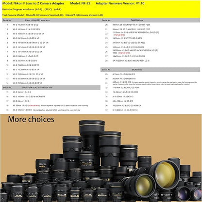 VILTROX NF-Z Lens Mount Adapter FTZ Auto Focus Lens Mount Converter Ring Adapter for Nikon F Lens to Z Mount Camera Z5 Z50 Z30 Z6 Z6II Z7 Z7II Zfc Z8 Z6III Z7III