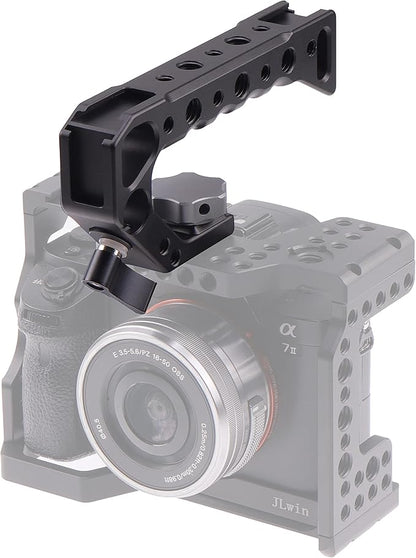 Hersmay A7III Cage with Top Handle, A9 Camera Cage for Sony A7III / A7RIII /A9 /A7II Mirrorless Camera, Multiple 1/4" 3/8" Screw Holes for Vlogging Video Shooting Filmmaking Rig