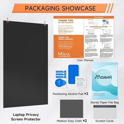Nano Laptop Privacy Screen 15.6 Inch 16:9, No Glue Computer Monitor Privacy Shield, Matte Anti Glare Blue Light Filter Compatible with Lenovo Hp Dell Acer Asus Thinkpad Envy Xps