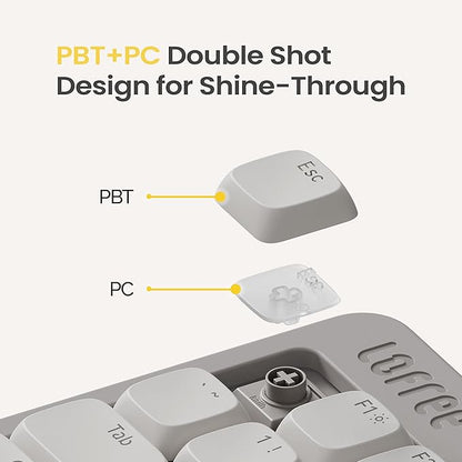 Flow Lite 100 Keys Low Profile Mechanical Keyboard, Swappable Rechargeable Wireless Keyboard with 2.4G Receiver, Bluetooth and Wired Connection for Windows, Mac/Specter Linear Switches (Off-White)