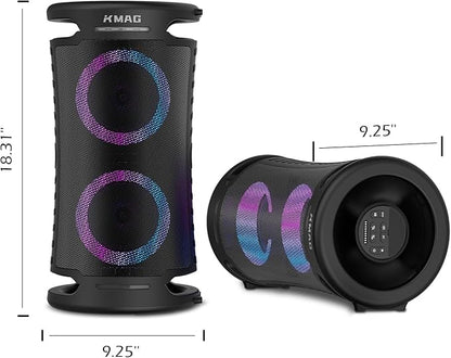 Large Bluetooth Speaker, 260W Peak Powerful Loud Sound with Deep Bass, Portable Outdoor Speaker Wireless, 15Hr Playtime, Fast Charge, TWS, Cool Lights for Party, Camping, Beach, Backyard, Home, Work