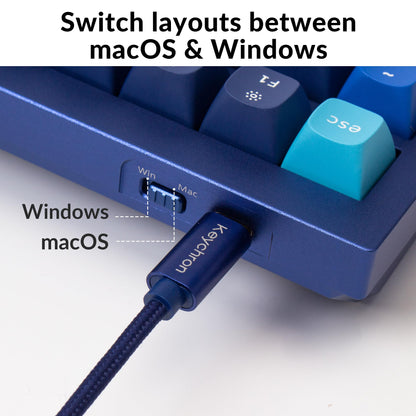 Keychron Q5 Wired Custom Mechanical Keyboard Knob Version, 96% Layout QMK/VIA Programmable Macro with Hot-swappable Gateron G Pro Red Switch Double Gasket Compatible with Mac Windows Linux (Blue)