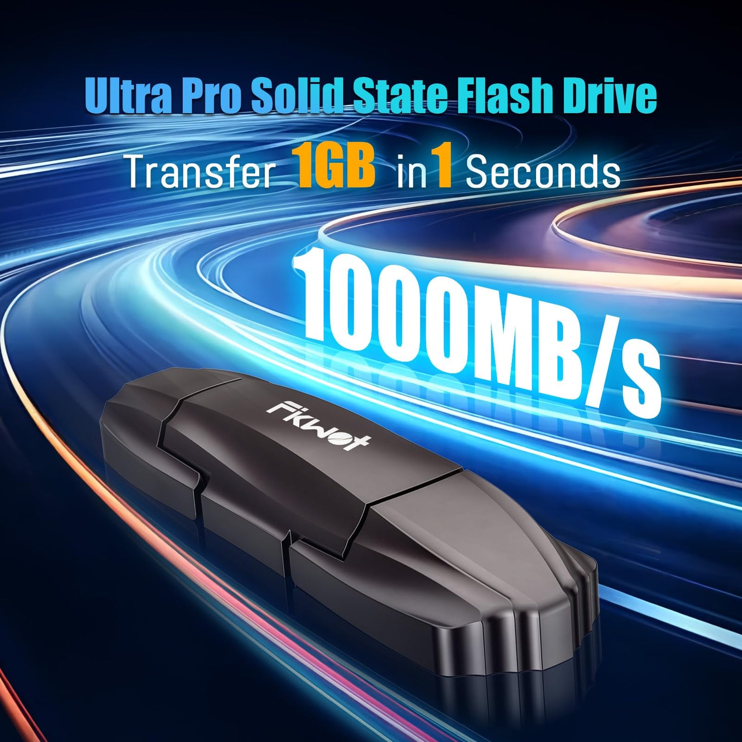 Fikwot FU388 External Solid State Drive 512GB, Up to 1000MB/s for Data Storage,Dual-Port Stick Design with USB-A & Type-C Expansion of Storage for iPhone 15/16 /Android/PC/Mac/Laptop