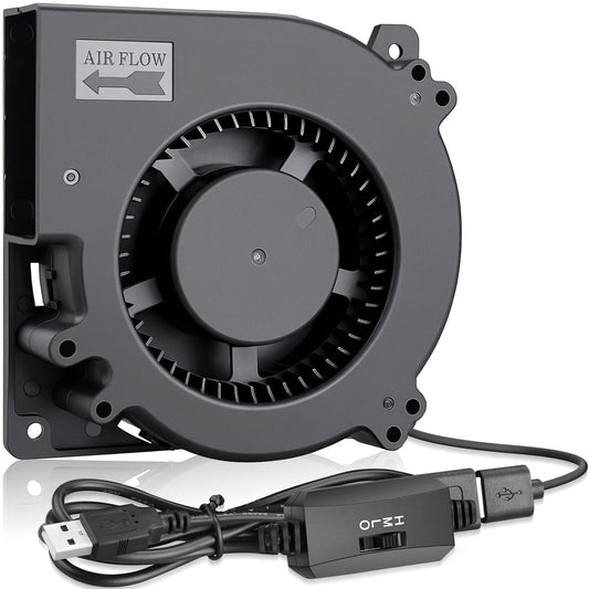 GDSTIME 50mm USB Blower Fan with 3 Speeds Control 5015 5V Turbine Turbo Fan
