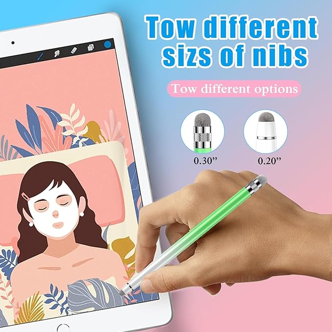 5PCS Stylus Pens for Touch Screens, Stylus Pen for iPhone/iPad/Tablet Android/Microsoft/Surface, Compatible with All Touch Screens (Purple/Pink/Blue/Green/Yellow)