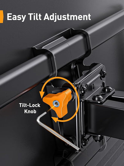 Perlegear UL Listed Full Motion TV Wall Mount for 42-90" TVs up to 132lbs