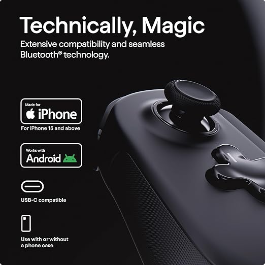 BACKBONE Pro Mobile Gaming Controller for iPhone 15/16 Series+ and Android, USB-C & Bluetooth, Play Anywhere on Any Screen, Premium Quality & Pro-Level Comfort, Android & iPhone Game Controller