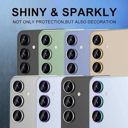 for Samsung Galaxy S25 Plus Camera Lens Protector, Individual Metal Ring Tempered Glass Lens Cover, [Strong Adsorption] Scratch Resistant Ultra-Thin HD Clear Lens Cover, 1 Set-Colorful