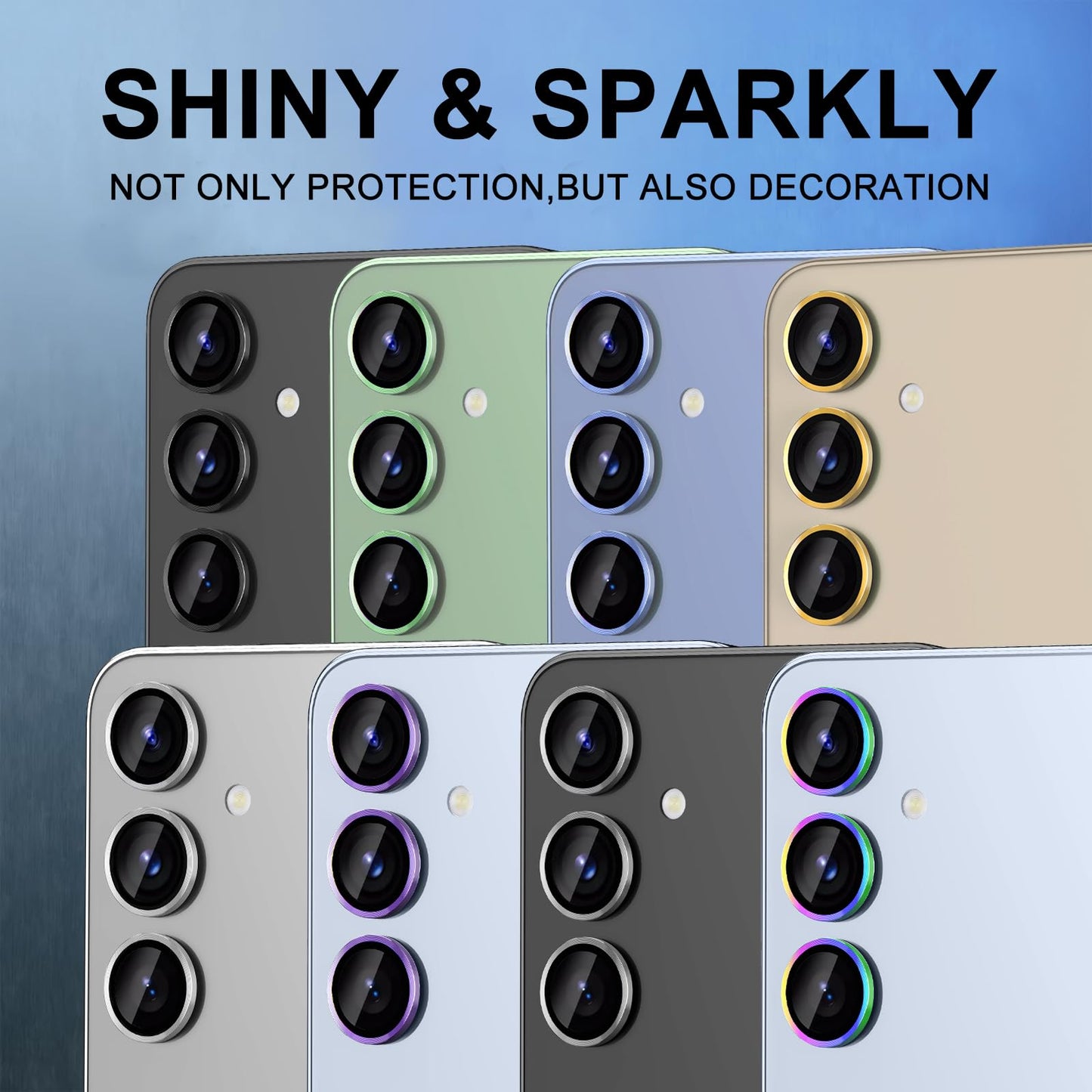Avocase for Samsung Galaxy S25 Plus Camera Lens Protector, Individual Metal Ring Tempered Glass Lens Cover, [Strong Adsorption] Scratch Resistant Ultra-Thin HD Clear Lens Cover, 1 Set-Colorful