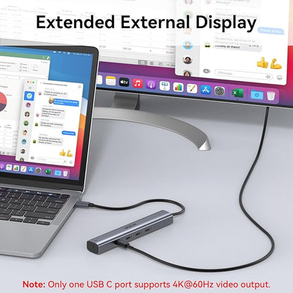 USB C Hub 10Gbps,MOKiN USB C Splitter with 4K@60Hz Video Output,100W PD Charging,Data Transfer,USB4 Multiport Dongle for MacBook Pro,iPad Pro and Type-C Devices