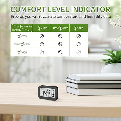 DOOMAY Mini Hygrometer Indoor Thermometer, Humidity Gauge with ℃/℉ Switch, Humidity Meter Digital Temperature Monitor for Greenhouse Babyroom Cellar Reptile Incubator Closet (4)