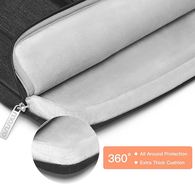 MOSISO 360 Protective Laptop Case 13.3 inch, 13-13.3 inch Laptop Sleeve Compatible with MacBook Air/Pro 13 / Pro 14, HP Dell ASUS Lenovo, Side Open Bag with 2 Raised&1 Flapover Pockets, Slate Gray