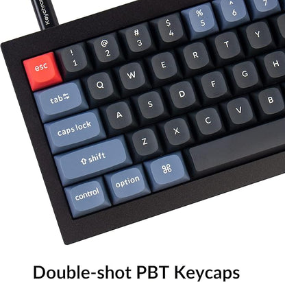 Keychron Q2 Wired Custom Mechanical Keyboard, QMK/VIA Programmable Macro, Full Aluminum, Hot-Swappable Gateron G Pro Blue Switch, 65% Layout Double Gasket Compatible with Mac and Windows - Black