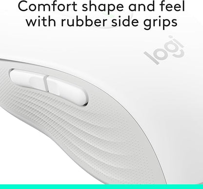 Logitech Wireless Mouse Signature M650 - Small to Medium Sized Hands, Right Handed, 2-Year Battery, Silent Clicks, Customizable Buttons, Bluetooth, PC/Mac?Chromebook - Off White