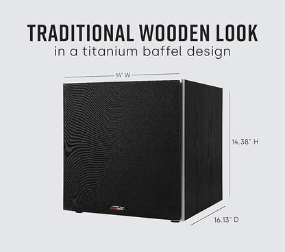 Polk Audio PSW10 10" Powered Subwoofer – Power Port Technology, Up to 100 Watts, Big Bass in Compact Design, Easy Setup with Home Theater Systems, Timbre-Matched with Monitor & T-Series Polk Speakers