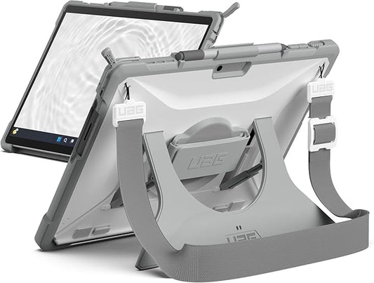 URBAN ARMOR GEAR UAG Designed for Microsoft Surface Pro 13" 12/11 Edition Case Rugged Protective Cover with Multi-Angle Kickstand Pen Holder Hand/Shoulder Strap, Plasma Healthcare White/Gray