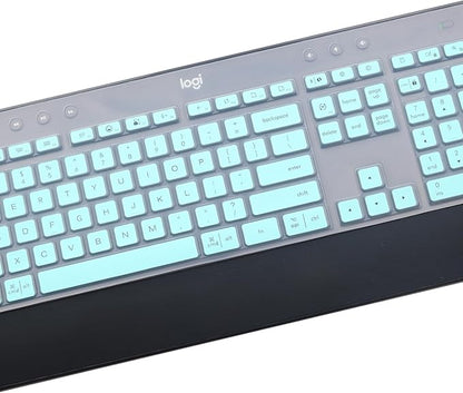 Keyboard Cover Skin for Logitech MK545 MK540 Wireless Keyboard, Logitech MK545 Keyboard Protector, Logitech MK540 Ultra Thin Desktop PC Silicone Clear Keyboard Skin Protector-Hotblue
