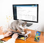 VAOLLO 2 Pack Computer Monitor Riser with keyboard cover Anti-Cat, Dual Monitor Stand Riser, Multimedia Desktop Stand for Dual Monitors/Laptop/Flat Screen TV (20"+14")