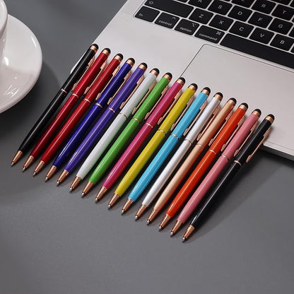 15 Pack Stylus Pens for Touch Screens Stylus Pen Compatible with Phone Tablets Kindle and Black Ink Ballpoint Pens-2 in 1 Stylists Pens (8005 Rose Gold B)
