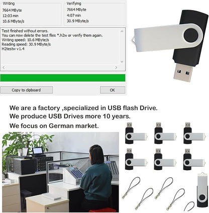 lcwamy 8GB Flash Drives 100 Pack USB Drives Bulk USB Flash Drive 100 Pack Thumb Drive Pack Flash Drive Bulk USB Stick CupShadow (Black, No Logo)