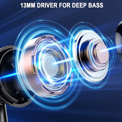 Wireless Earbuds, Bluetooth 5.4 Ear Buds LED Power Display Headphones Bass Stereo, Bluetooth Earbuds in-Ear Noise Cancelling Mic, 40H Playback Mini Case IP7 Waterproof Sports Earphones for Android iOS