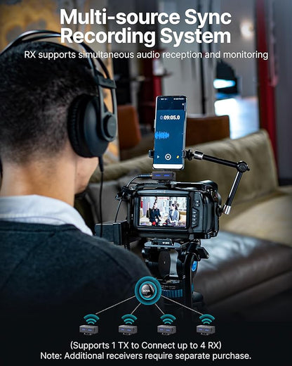 BOYA BOYALINK 3 Wireless Lavalier Microphone for iPhone/Android/Camera/PC/Tablets,AI Noise Cancellation, 48kHz/24Bit Studio Sound,APP Control, 984ft 6h Battery for Vlogging Interview(No Charging Case)