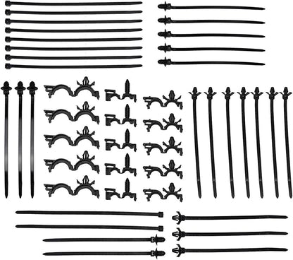 45 Pieces Car Cable Management Kit With Push Mount Cable Ties And Wire Routing Clips, Nylon Cable Tie Buckle Set For Automotive Engine Bay Wire Organization